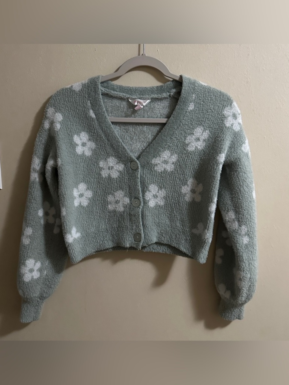 No Boundaries Fuzzy Flower Cardigan
